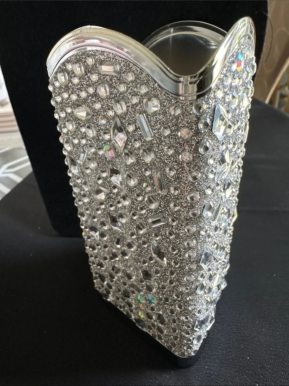 Bath & Body Works NWT foaming hand soap holder. Metal w/ Acrylic crystal decor